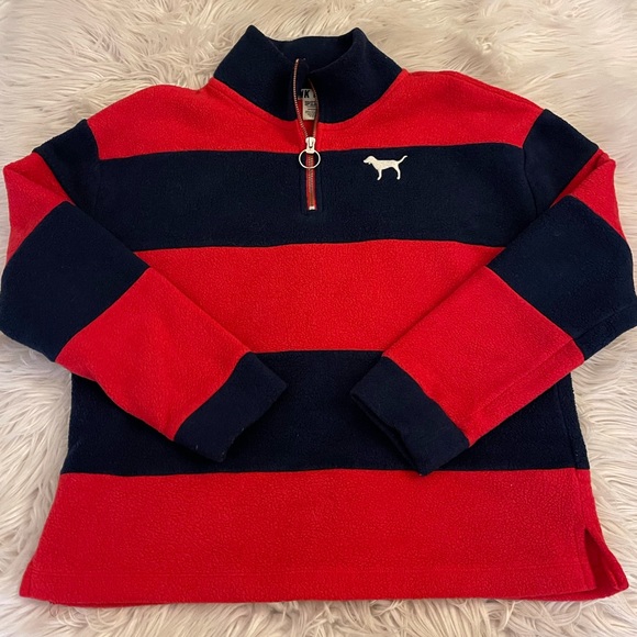 PINK | Striped half zip | Rad & Navy - Picture 2 of 14